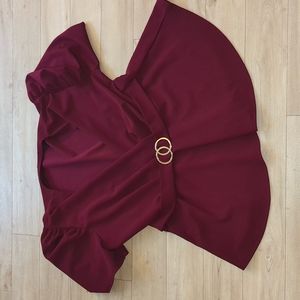 Red peplum top size 16
